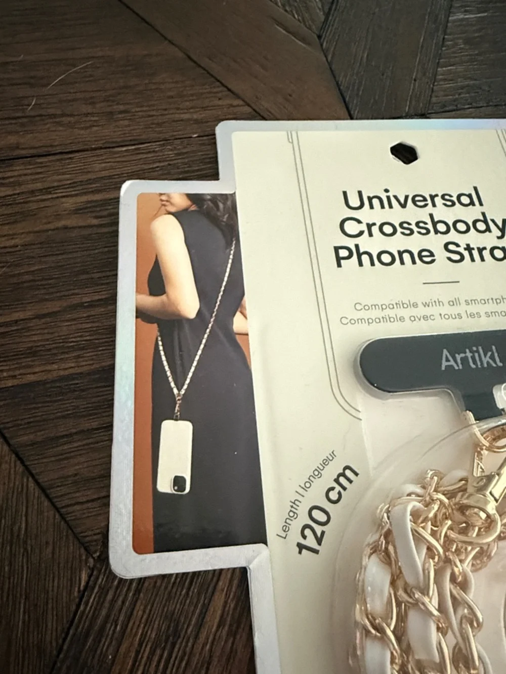 Artikl Universal Crossbody Phone Strap Gold & White 120cm NWT Hands-Free